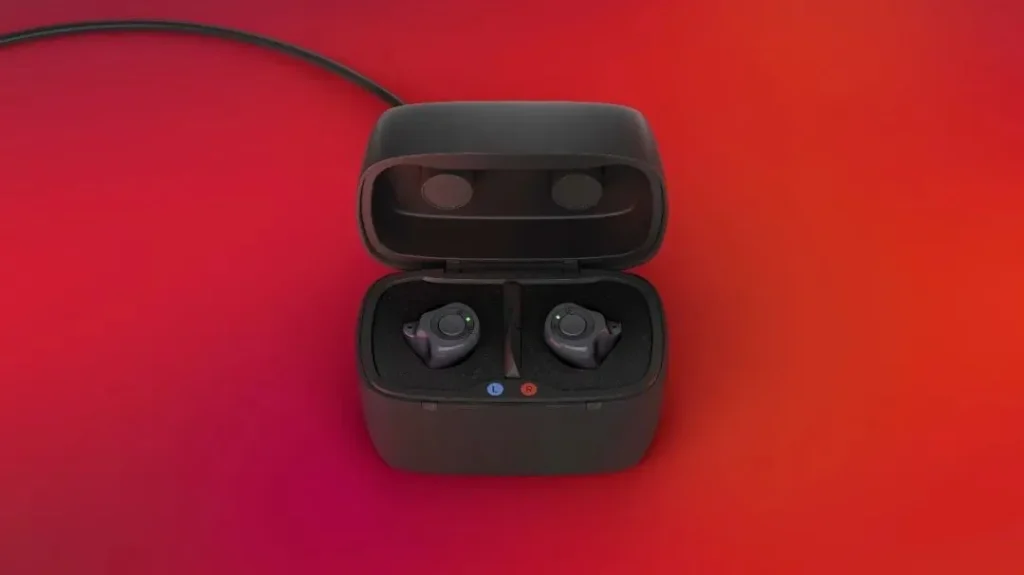 The hearing aid is on the table