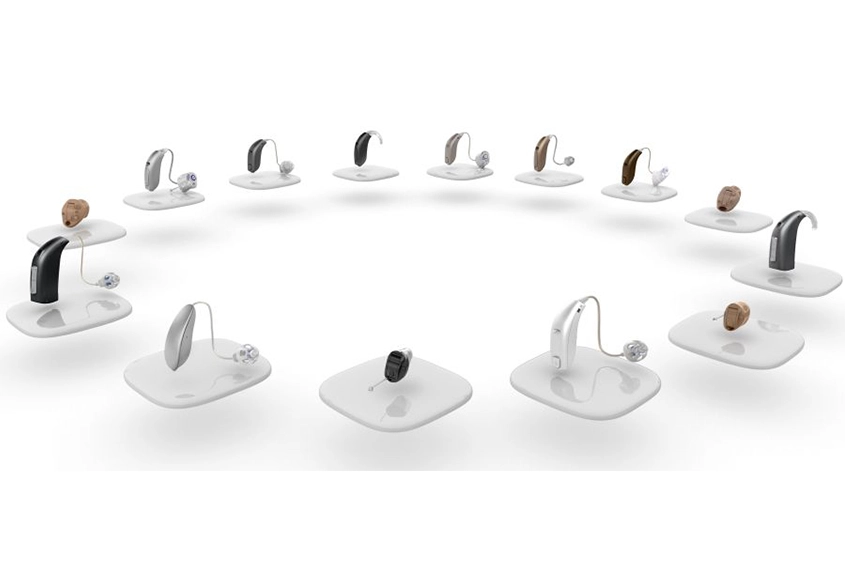 Display different types of hearing AIDS